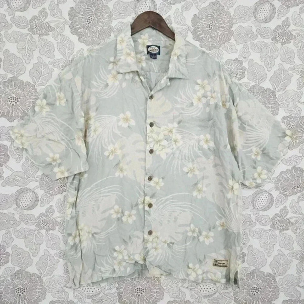 Tommy Bahama Mens Floral Hawaiian Button-Up Shirt XL 100% Rayon Short‎ Sleeve